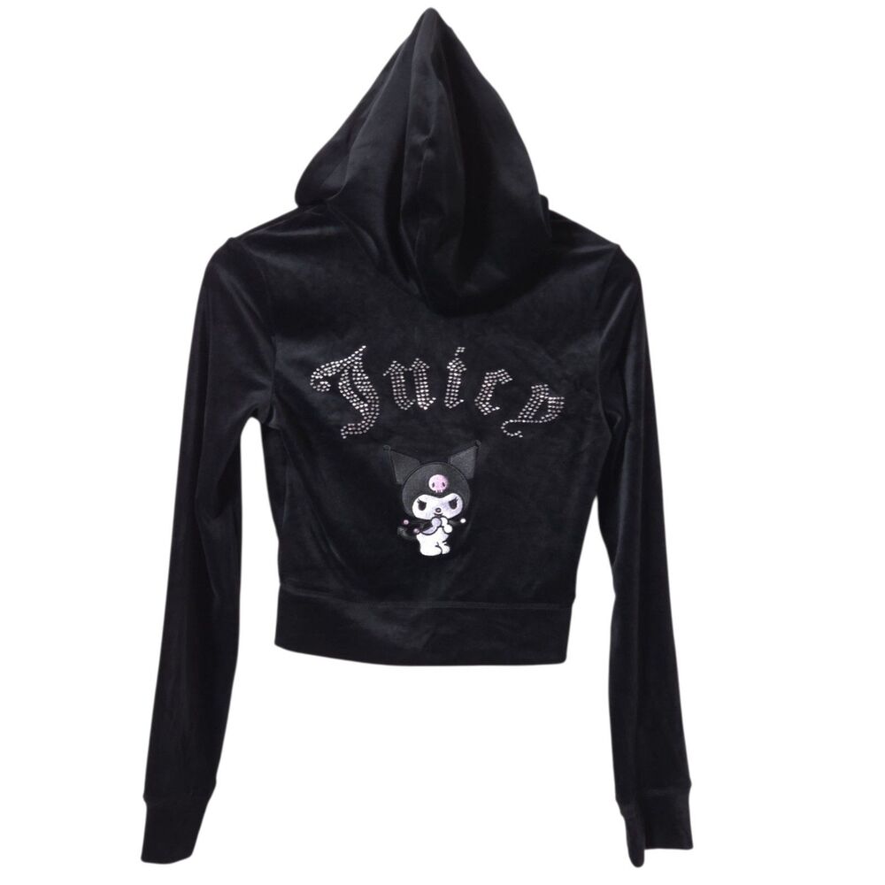 Rare Kuromi Velour Zip Crop Hoodie Juicy Couture x Hello Kitty X Forever 21 XS